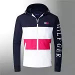 tommy hilfiger veste hiver hooded colorblock tech jacket bleu